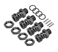 Saluaqui Adaptateur d'extension de Roue de Performance Améliorée pour Les Voitures 1/8 RC - Alloy d'aluminium 4PCS, Adaptateur Hextroculaire de 17 Mm à 23 Mm, Accessoire RC Noir pour Une stabilité