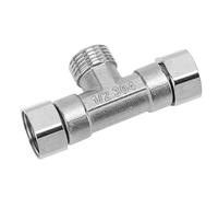 Saluaqui Ajustement du Tuyau 3 Voies Tee 304 Adaptateur de Connecteur de Tuyau en Acier Inoxydable G1 / 2 pour l'air d'eau avec Deux Joints de Filetage Féminin et Masculin Célibataire (Filetage