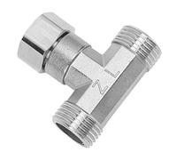 Saluaqui Ajustement du Tuyau 3 Voies Tee 304 Adaptateur de Connecteur de Tuyau en Acier Inoxydable G1 / 2 pour l'air d'eau avec Deux Joints de Filetage Féminin et Masculin Célibataire (Filetage