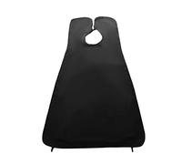 Saluaqui Barbe Tablier avec Ventouses Cape de Toilettage 130x80cm (BLACK) | Bavoir attrape-barbe en Polyester, antiadhésif statique, convient aux miroirs de salle de bain, accessoire de rasage facile