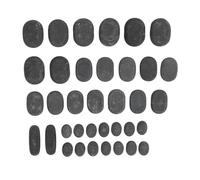 Saluaqui Basalt Hot Stones Set 36pcs Rocks | Boîte de dessin animé de roches de basalte de 4 tailles avec sac blanc pour spa à domicile, soulagement professionnel des