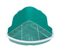 Saluaqui Boîte à Litière de Coin Petit Animal de Première qualité avec Garde-Corps, Toilettes en Plastique Facile à Nettoyer pour Lapins, Cobayes, Furets - épreuve des Déversements et Ajustement (L)