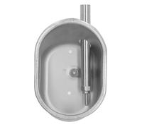 Saluaqui Bol à Eau Potable pour Le Bétail - en Acier Inoxydable, Mangeoire d'eau Facile à Nettoyer pour Porc, Chèvre, Mouton, Chien, Bétail, Petit Elliptique, 13x8 Cm (Petit elliptique, Taille: