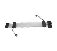 Saluaqui Câbles PSU RVB Améliorés avec des Sources LED Double pour Le Châssis PC - White 2x8 Pin Argb GPU GPU Mot d'extension d'alimentation Compatible avec Aura Sync (Black)