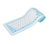 Saluaqui Clavier en Silicone Pliable 103 Touches USB Roll Up à étanche et Clavier Silencieux pour Ordinateur Portable PC en Violet (Blue)