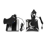 Saluaqui Contrôles de Simulateur de Vol avec Vibration et Gouvernail de Gaz à Carreaux Simulés 3 Modes Contrôleur de Joystick de Bâton de Vol pour une Expérience de Jeu Améliorée