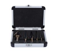 Saluaqui Ensemble de Forets à Pas de Cobalt HSS Premium - 5pcs à Gros Coup de Pouce à Cône à Revue Ti pour Découpe de Trous Multi-matériaux - Convient pour l'acier, le Bois, le Plastique