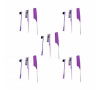 Saluaqui Ensemble de Peignes à Queue Pointue, Peigne à Queue de Rat, Peigne de Salon de Section avec Poignée Ergonomique et extrémité Conique pour Démêlage, Tressage, Usage Domestique