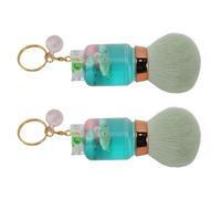 Saluaqui Ensemble de Pinceaux de Maquillage, Pinceaux Cosmétiques Verts Portables pour le Fard à Joues en Poudre, Nail Art, avec Perte Dense Zéro, Professionnel des Voyages au Quotidien