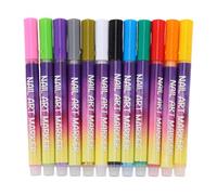 Saluaqui Ensemble de Stylos Nail Art 12 Couleurs, Marqueurs de Vernis Longue Durée à Séchage Rapide pour Débutants, Dessins Vibrants Faciles à Utiliser avec Application Douce pour