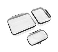 Saluaqui Étui à Fermeture éclair à Coque Rigide Transparente, Pochette de Rangement Transparente Grande, Moyenne et Petite avec Un Design Empilable, Organisateur de (Ensemble 3 en 1 (épaisseur 120C))