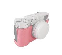 Saluaqui Étui de Protection de la Caméra Portable avec Adhérence Améliorée et Montage Polyvalent pour X100VI - Bag de Transport de Style Rétro en Cuir Synthétique avec Bandoulière (Pink)