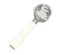 Saluaqui Extraction Améliorée 54 Mm Portafilter sans Fond avec en Acier Inoxydable 3 Oreilles pour la Série 8 - Flux de café Précis et Saveurs Riches (WHITE)