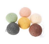 Saluaqui Facial Care Tenghes - 6 Couleurs Conception de Chutes d'eau en Forme de Cœur pour les Types de Peau - Exfoliant et Hydratant les éponges de pour le Visage et le Corps (Rond)