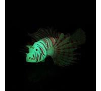 Saluaqui Glow-in-The Dark Aquarium Artificial Fish Decor - Silicone Lionfish Ornaments for Fish Tank - Réaliste de Simulation Flottante Animal (Rouge)