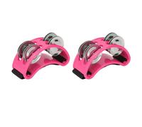Saluaqui Instrument de Percussion au Tambourin avec Cordon en Nylon Réglable | 2pcs Pédale Shaker pour les Concerts et les Fêtes | Design en Plastique ABS Bleu et Robuste (PINK)