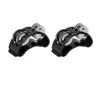 Saluaqui Instrument de Percussion au Tambourin avec Cordon en Nylon Réglable | 2pcs Pédale Shaker pour les Concerts et les Fêtes | Design en Plastique ABS Bleu et Robuste (BLACK)