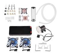Saluaqui Kit de Système de Refroidissement par Ordinateur avancé avec Bloc CPU/GPU en Cuivre et Dissipateur de Chaleur du Ventilateur LED 240 Mm - Comprend un Réservoir d'Eau Acrylique
