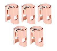 Saluaqui Lot de 5 Bouchons de Bouteille de qualité Supérieure en Acier Inoxydable pour Bouteilles étincelantes, économiseurs Réutilisables avec Finition Dorée élégante pour les Fêtes et Célébrations