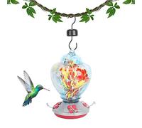 Saluaqui Mangeoire coloré avec Perchoir et Fosses de Fourmis | Outil d'alimentation des Oiseaux de Jardin en Verre Fiable | Décoration de Cour Attrayante (B)