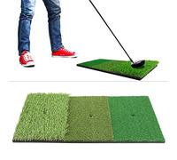 Saluaqui Mat de Frappe de 3 en 1 avec du Gazon d'herbe Artificiel Réaliste pour la Pratique en Plein Air en Intérieur - Swing, Chip et Putt n'importe où, équipement d'entraînement de Essentiel