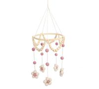 Saluaqui Mobile Suspendu à LA Main POUR les Nouveau-nés avec un Adorable Motif de Marguerite - Feutre Doux et Perles en Bois Décoration de Pépinière CHIME CHIME - BORD BELL PENDANT POUR LA (PINK)