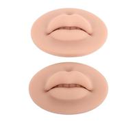 Saluaqui Modèle de Lèvres 3D en Silicone, Doux, élastique, Réaliste, Bouche Ouverte, Peau de Pratique avec Dents pour L'entraînement, Maquillage, Applications Cosmétiques, 2 Pièces