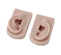 Saluaqui Modèle D'Oreille en Silicone pour Pratique de Perçage 2 Pièces | Texture d\'oreille en silicone souple, 2 pièces, pour débutant, pratique du perçage, acupuncture, formation, affichage de