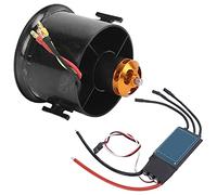 Saluaqui Moteur QX 70 Mm EDF Ensemble pour RC Airplane avec Moteur sans Balais de 2600KV, Ventilateur à 12 Lames canalisé et 80A ESC pour des Performances Améliorées