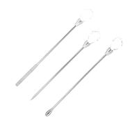 Saluaqui Nail Art Signring Rod Spatule Set - Outils de Mélange en Acier Inoxydable pour les Ongles de Bricolage | Rose Rouge 3 Pcs avec Aiguille, Spatule et Cuillère Remuant (Couleur transparente)