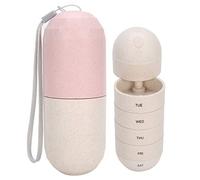 Saluaqui Organisateur de Pilules Compactes avec Scellage à l'étranger à l'épreuve de l'humidité - Capsule de Forme de Médicament pour Voyages à 7 Jours, Conteneur de Pilules de Poche Pratique