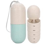 Saluaqui Organisateur de Pilules Portables à 7 Jours - Capsule Shape Dye avec Scellage à l'étanchéité à l'épreuve de l'humidité, Conteneur Hebdomadaire de la Taille d'un Voyage pour un Stockage