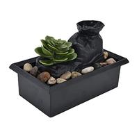 Saluaqui Ornements de Fontaine d'eau Succulente à Propulsion USB avec Lumière LED, Décoration de Bureau de Table pour la Maison et Le Bureau Intérieure, Conception en Plastique Compact avec des
