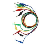 Saluaqui P1045 Piles de Cordons de Test à Fiches Banane 1 M de Longueur | 5 tests avec code couleur compatible avec les multimètres connexion facile pour des tests efficaces