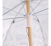 Saluaqui Parasol de Parasol élégant pour les Mariages et Séances Photo - Coton Tobile Bridal avec Poignée en Bois (petite taille)