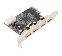 Saluaqui PCIE to USB 2.0 Extension Carte - 4 Ports avec Une Alimentation à 4 Broches, Adaptateur USB 2.0 Installation Facile pour Le Châssis de Bureau, Prend en Charge la compatibilité 7 / XP /,
