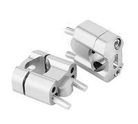 Saluaqui Pinces d'adaptateur de Rehausseur de Guidon de Moto Robustes avec Alliage d'aluminium CNC pour Support de Guidon de 22mm/28mm 7/8 Pouces 1/8 Pouces-or (SILVER)