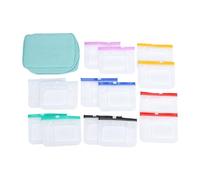 Saluaqui Pochettes à Médicaments étanches avec 14 Sacs à Fermeture éclair à Code Couleur, Anneaux Métalliques, Housse en PU, pour L'organisation des Voyages et Une Utilisation Quotidienne