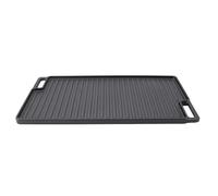 Saluaqui Pouple de Grille Réversible en Fonte Pré-assaisonnée avec Poignées - Ustensiles de Cuisine Familiaux Rectangulaires Non Bâton pour le Double Brûleur, le Dessus de Gril et la Manchette