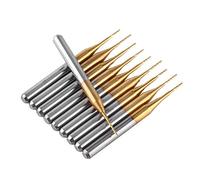 Saluaqui Prime 10pcs Coat Tungsten Carbide End Mill Ensemble pour le Broyage de Précision et la Gravure - 3,175 Mm de Diamètre X 0,6 Mm - Idéal pour le PCB, le Plastique, l'acier Inoxydable et le