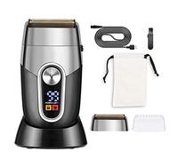 Saluaqui Rasoir électrique Réciproque pour Hommes, écran LCD, | Base de chargement USB lavable dans les deux sens, autonomie de 60 minutes, idéale pour le toilettage à la maison et en