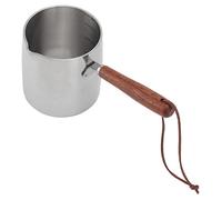 Saluaqui Réchauffeur de Beurre en Acier Inoxydable avec Induction en Bas - 450 ML Mini Pot de Lait et Casserole avec Poignée en Bois - pour Faire Fondre Le Beurre, Chauffer Le Lait et Faire des