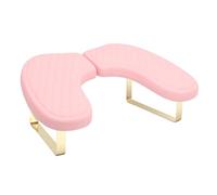 Saluaqui Repose-bras en Forme de U pour Nail Tech, Repose-main de Manucure Professionnel avec Sangle de Téléphone et Espace de Rangement, Cadre en Métal éponge Dense en Cuir PU Rose, 45 (PINK)