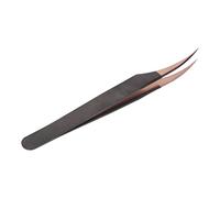 Saluaqui Rose Gold Pince à Cils Extensions 0.5mm Pointe (Dolphin Tweezer | Outil de volume de cils en acier inoxydable, poignée ergonomique adaptée au salon de manucure à domicile et en voyage,
