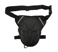 Saluaqui Sac à Jambe de Moto avec Dossier Respirant Dos et Finition Mate en PVC Résistant à l'eau à Usage Extérieur - Pouche à Jambe Noire avec Sangles Réglables et Grande capacité de Stockage