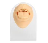 Saluaqui Silicone Langue Piercing 3D Bouche Pratique Kit (couleur de peau) | Languette en silicone souple réutilisable 3D comprenant un présentoir stable, idéal pour les bijoux d\'entraînement des