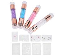 Saluaqui Tampons d'art de Manucure Outils d'estampage 'Ongles en Silicone avec Plaques à Ongles 4 Ensembles dans des Combinaisons Colorées Dont Bleu Clair et pour une Utilisation à la Maison et