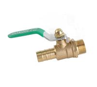 Saluaqui Vanne Cannelée G3/8" Mâle vers 8/10/12 Mm avec Poignée à Levier Vert, Construction en Laiton épais pour des Performances et une longévité Améliorées (Diamètre du connecteur 12mm)