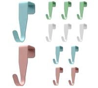 Salubohum 12 Crochet porte,Crochets Colorés pour Porte, Crochet porte serviette, Porte Manteau pour Porte, Porte Manteau Porte en Acier Au Carbone,Crochet sans percage, convient à les portes standard