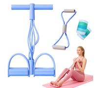 Saludea Bande de Résistance pour Pédale avec Poignée, Chevillère Élastique à 4/6/8 Tubes avec Pédale de Yoga, 21 Cordes de Tension Multifonctionnelles pour Exercices de Fitness pour Femmes et Hommes